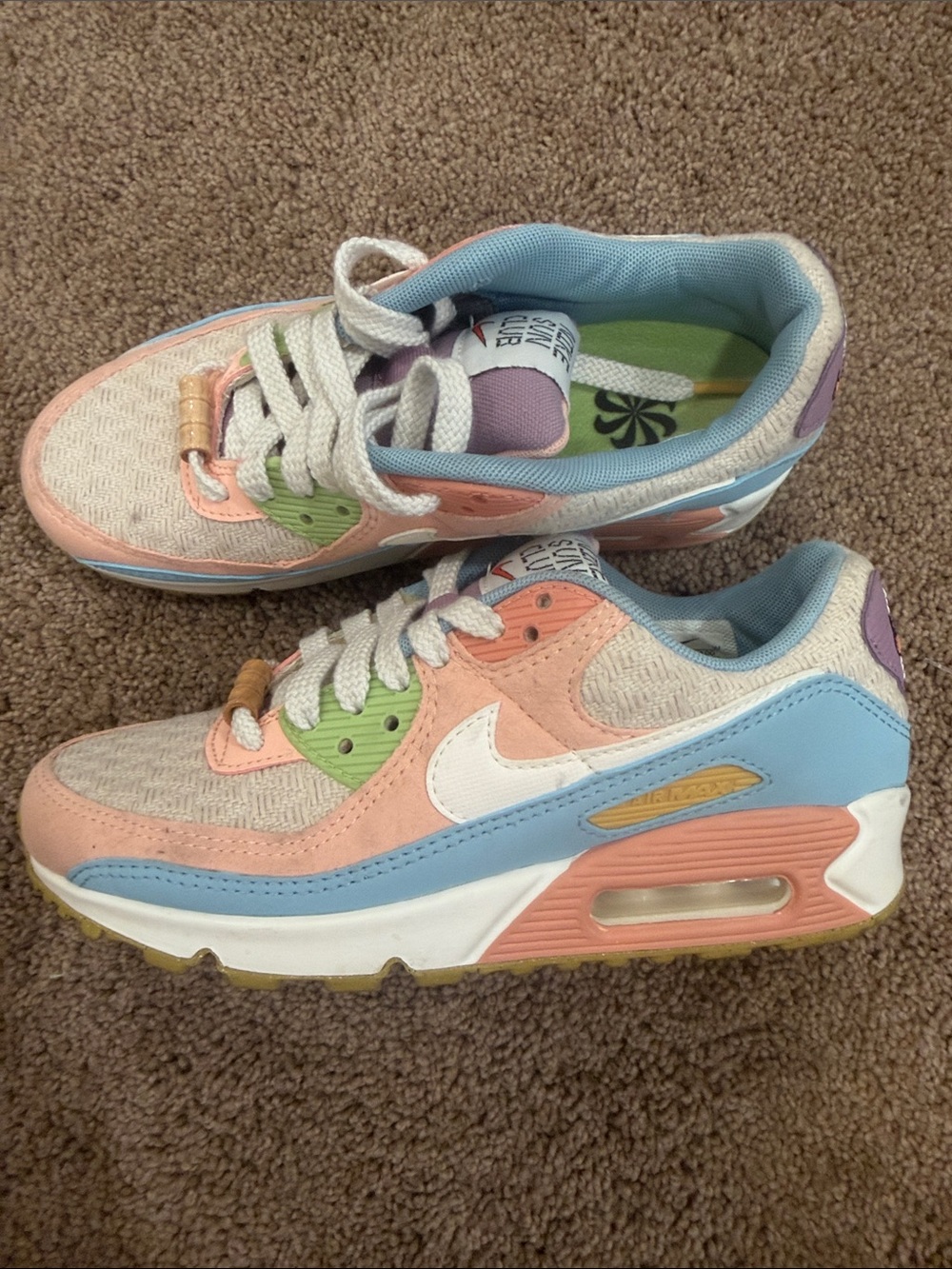 Nike Women’s Sun Club Pastel Multicolor Sneakers - White Swoosh